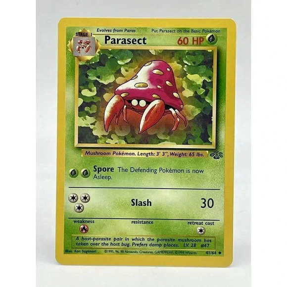 Parasect‎ 41/64 Jungle Set Non Holo Vintage 1999 Pokémon Card WOTC NM - Picture 1 of 6